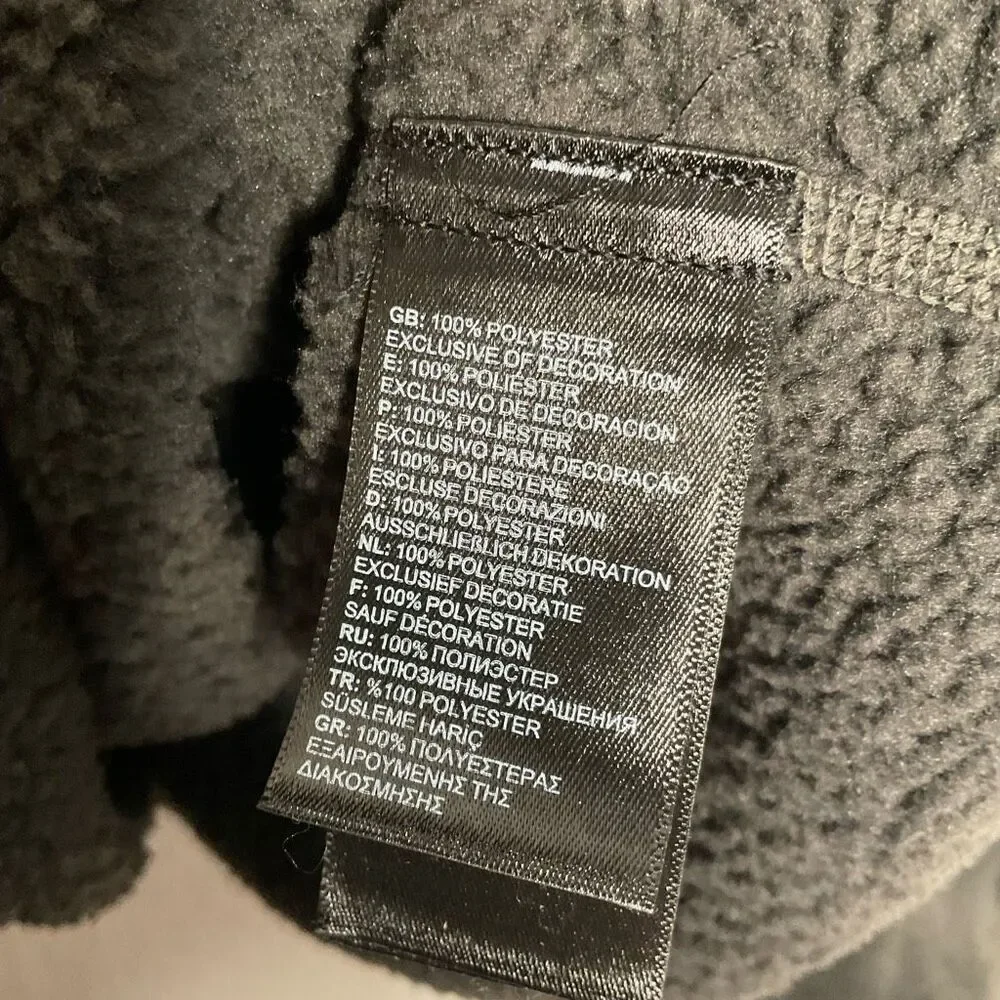The North Face Men's XXL 1/4 Zip Sherpa‎ Fleece Lined Pullover Gray